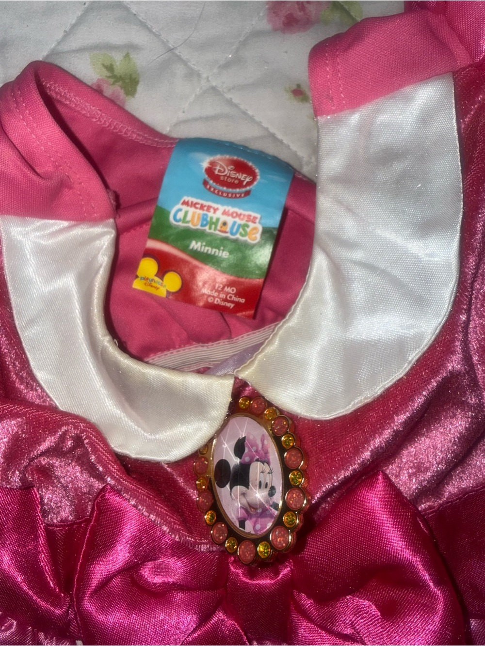 Disney Pink Polka Dot Minnie-Inspired Satin Costume Dress - Picture 2 of 3